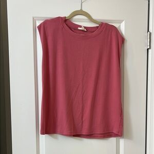 Easel Pink Sleeveless Relaxed Muscle Tee